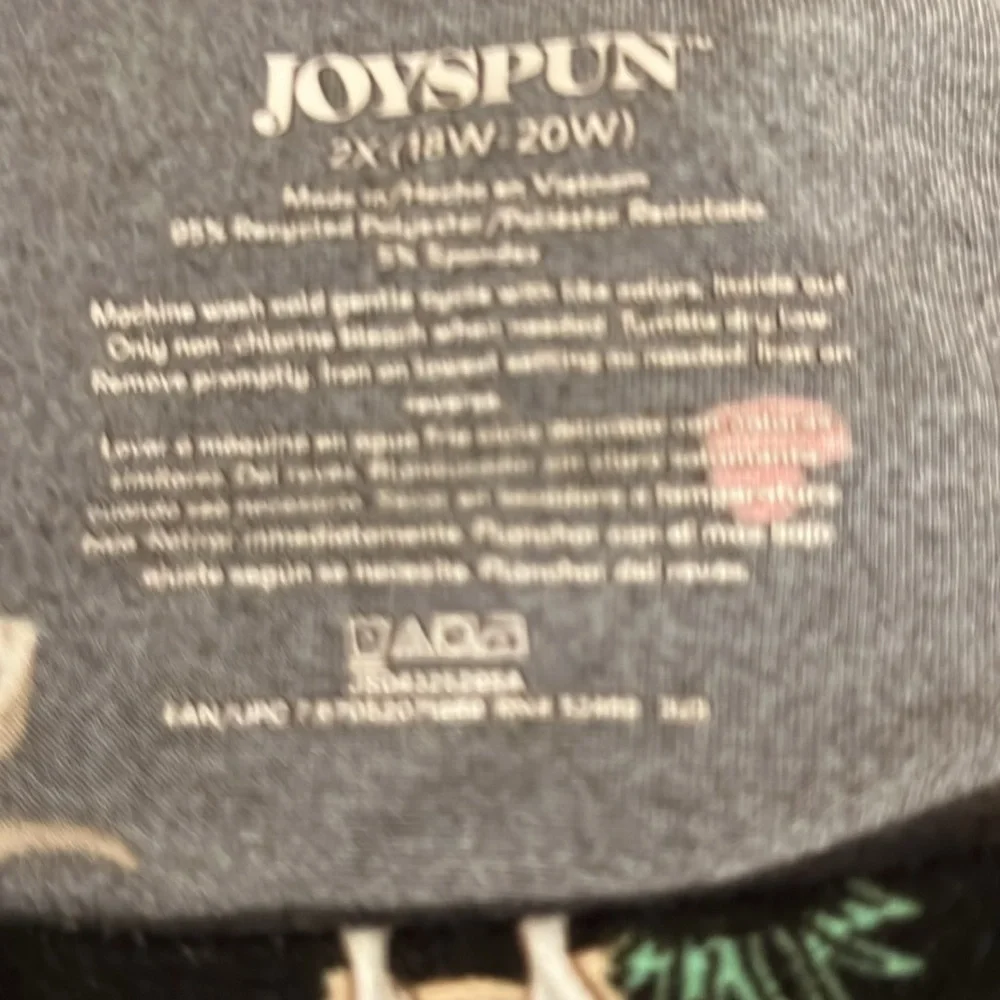 VTG Joyspun Size 2X Short Sleeve Black With All over Dogs Print PJ Set